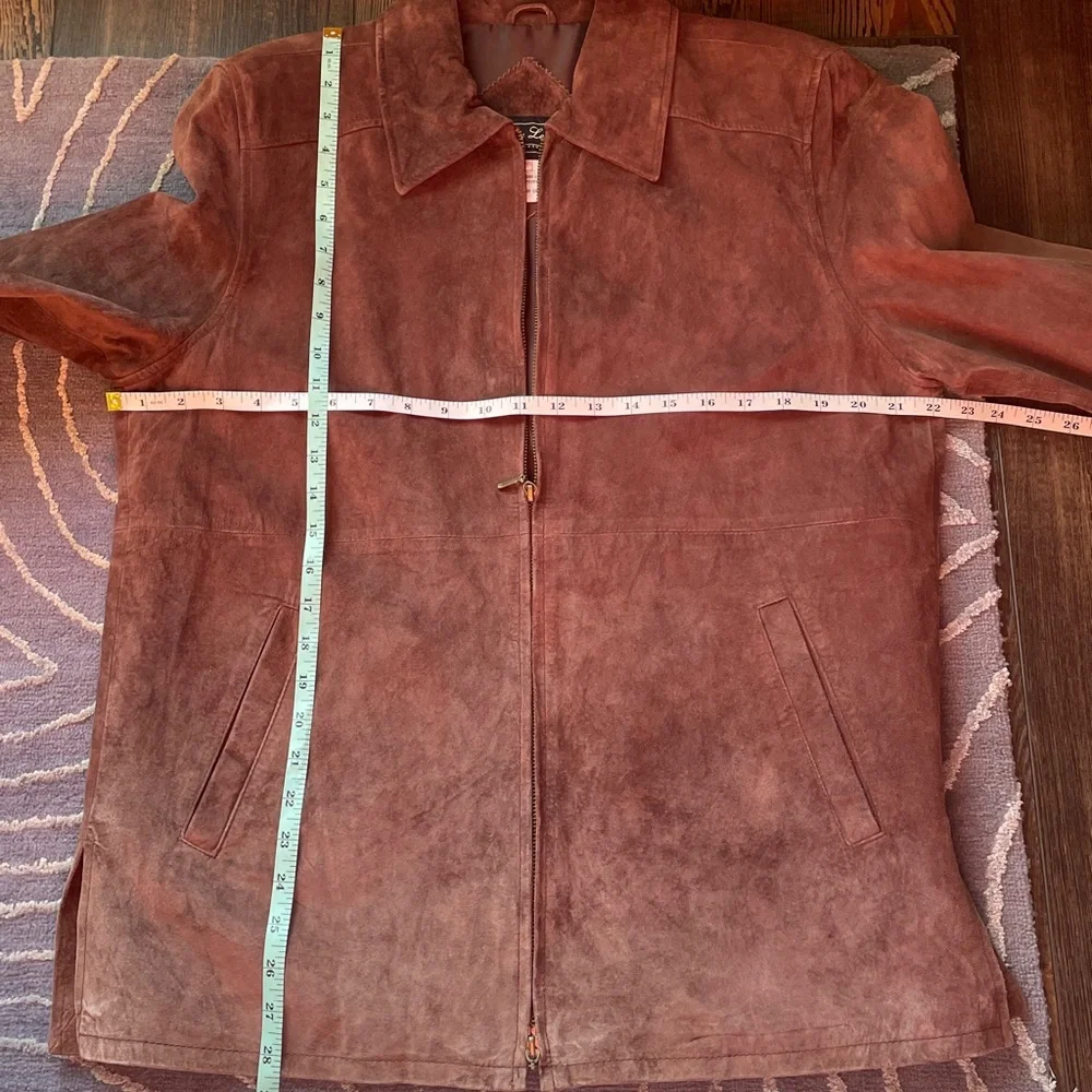 NWT Terry Lewis Luxuries Classic Brown Suede Zip-Front Jacket Size‎ Medium